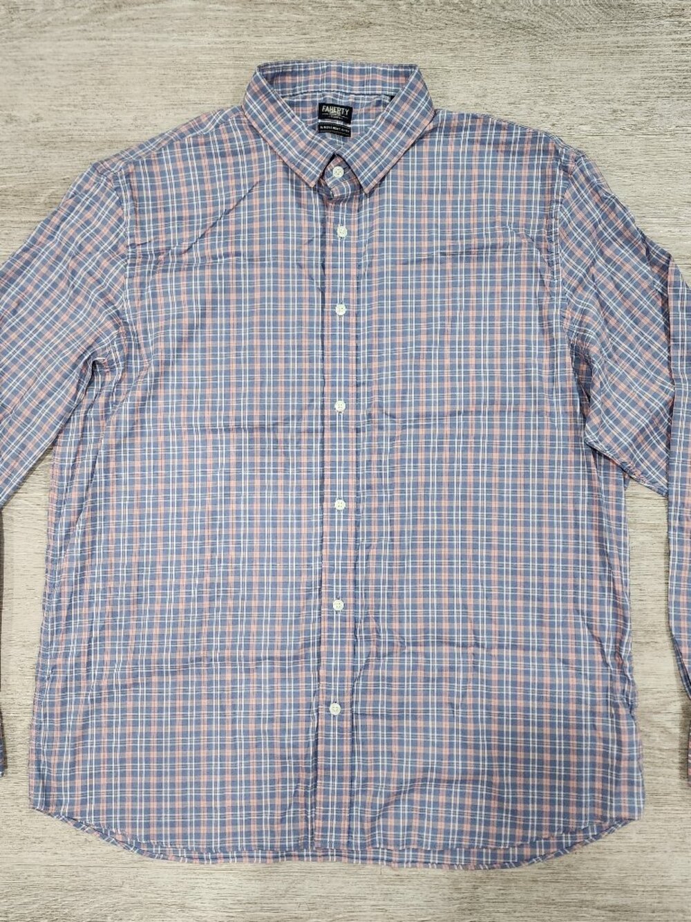 Faherty The Movement Button Down Long Sleeve Shirt Plaid Men's XXL Supima Cotton